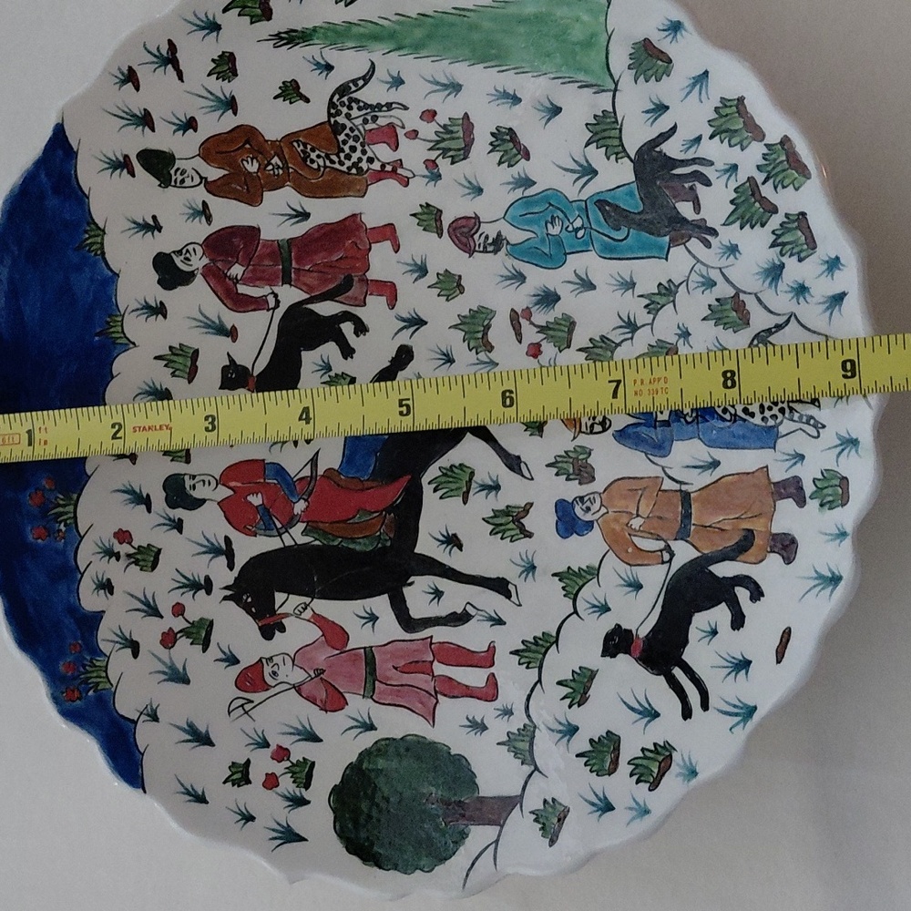Turkish Decorative Wall Plate with Hunting Scene, made In Kutahya Turkey - Picture 10 of 10